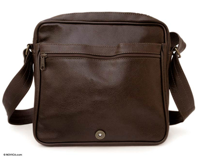 Leather shoulder bag, 'Always Maroon' - Leather shoulder bag