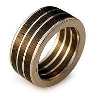 Anillo de madera para hombre, 'The Race' - Anillo de banda de madera y plata fina para hombre