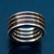 Men's wood ring, 'The Race' - Men's Fine Silver and Wood Band Ring