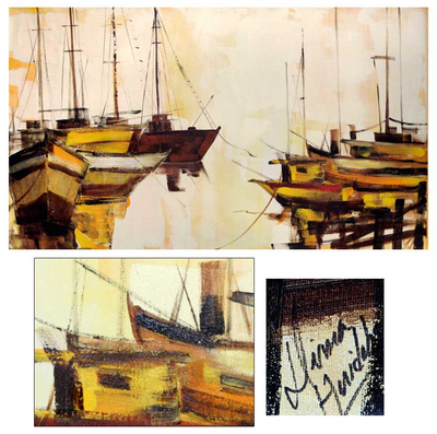 'Marinas de Angra dos Reis II' - Pintura paisajista expresionista