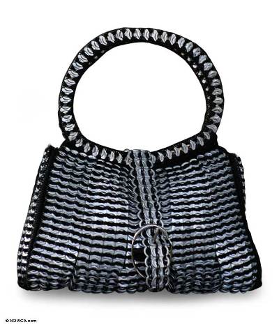 Soda pop-top handbag, 'Power' - Soda pop-top handbag