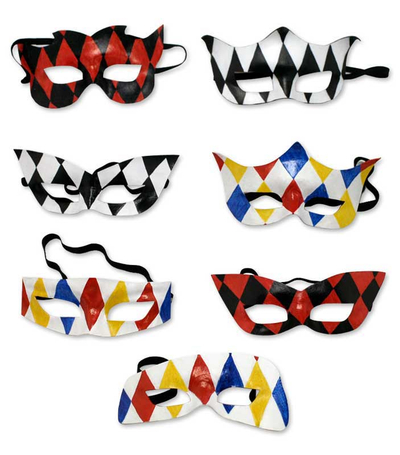 Brazilian Carnaval Leather Masks (Set of 7)