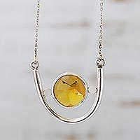 Citrine pendant necklace,