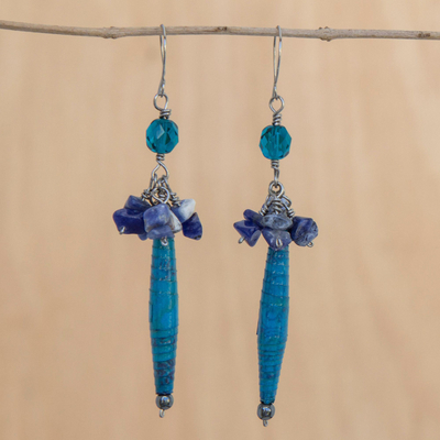 Sodalite cluster earrings, Hope