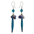 Sodalite cluster earrings, 'Araras Hope' - Recycled Paper and Sodalite Dangle Earrings thumbail