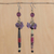 Amethyst dangle earrings, 'Araras Hope' - Recycled Paper and Amethyst Dangle Earrings (image 2) thumbail