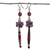 Amethyst dangle earrings, 'Araras Hope' - Recycled Paper and Amethyst Dangle Earrings thumbail