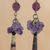 Amethyst dangle earrings, 'Araras Hope' - Recycled Paper and Amethyst Dangle Earrings (image 2c) thumbail