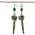 Serpentine cluster earrings, 'Araras Hope' - Serpentine and Recycled Paper Dangle Earrings thumbail