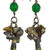 Serpentine cluster earrings, 'Araras Hope' - Serpentine and Recycled Paper Dangle Earrings (image 2c) thumbail