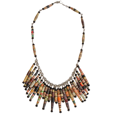 Hand Made Brazilian Recycled Paper Waterfall Necklace