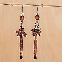 Featured review for Sunstone cluster earrings, Novel
