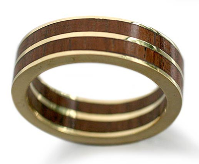Gold band ring, 'The Race' - Gold band ring