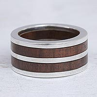 Sterling silver ring, 'The Race' - Handcrafted Sterling Silver Ring