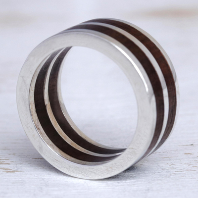 Sterling silver ring, 'The Race' - Sterling silver ring