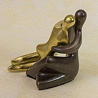 Bronze sculpture, 'Love' - Romantic Abstract Bronze Sculpture
