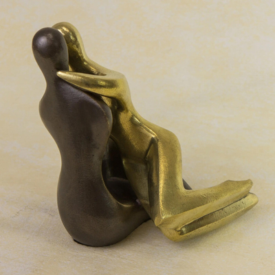 Bronzeskulptur - Zweifarbige Paarskulptur aus Bronze