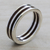 Sterling silver band ring, 'The Race' - Sterling Silver and Wood Band Ring thumbail