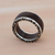 Men's sterling silver band ring, 'Rainforest Adventure' - Men's Sterling Silver and Wood Band Ring (image 2c) thumbail