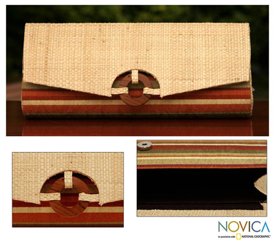 Buriti palm clutch handbag, 'Tropical Chic' - Palm Clutch Handbag Handmade in Brazil