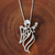 Gold accent diamond necklace, 'Angel Gabriel' - Gold Accented Sterling Silver Pendant Angel Necklace (image 2b) thumbail