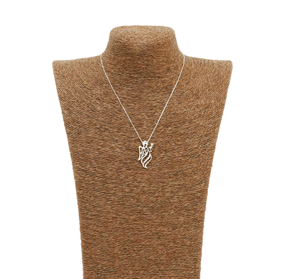 Gold accent diamond necklace, 'Angel Gabriel' - Gold Accented Sterling Silver Pendant Angel Necklace