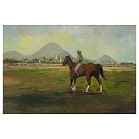 'Sunset in the Paddock' - Landscape Impressionist Painting