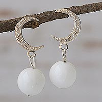 Dolomite dangle earrings, 'Moonstruck'