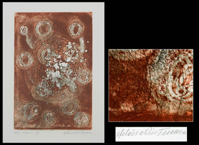'Rays III' - Abstract Engraving of the Cosmos in Earth Tones