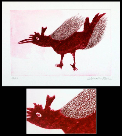 'Rooster' - Engraved Abstracted Image of a Rooster