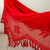 Cotton hammock, 'Recife Red' (double) - Handcrafted Cotton Solid Fabric Hammock (Double) (image 2b) thumbail