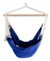 Cotton hammock swing, 'Copacabana' - Cotton Solid Blue Swing Hammock (image 2a) thumbail