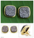 Gold plated drusy agate button earrings, 'Purple Galaxy' - Gold plated drusy agate button earrings thumbail