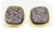 Gold plated drusy agate button earrings, 'Purple Galaxy' - Gold plated drusy agate button earrings (image 2a) thumbail