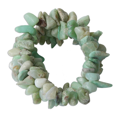 Chrysoprase beaded bracelets, 'Light Green Wonders' (set of 3) - Chrysoprase Beaded Bracelets (Set of 3)