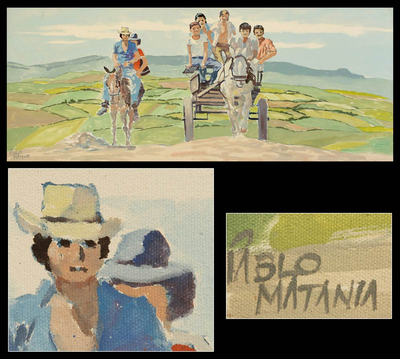 'Un paseo por el campo' - Pintura impresionista de arte original.