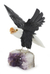 Escultura de calcita y amatista, 'Brave American Eagle' - Escultura de calcita y amatista