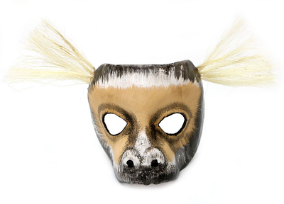 Leather mask, 'Rainforest Monkey' - Unique Leather Carnival Mask from Brazil