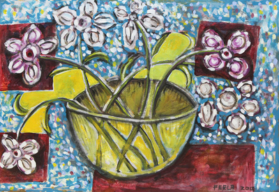 'Vase of Happiness' - Still Life Expressionist Painting