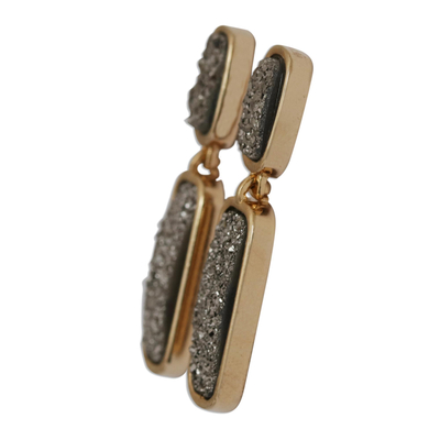 Brazilian drusy agate dangle earrings, 'Magic' - Brazilian drusy agate dangle earrings