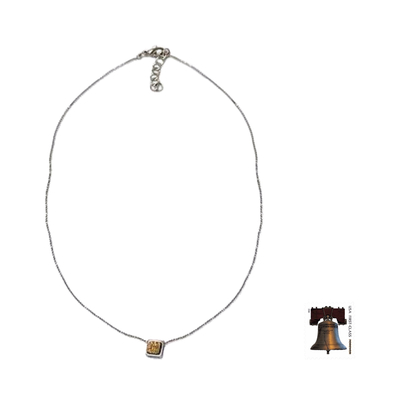 Brazilian drusy quartz pendant necklace, 'Discreet Joy' - Unique Brazilian Drusy Pendant Necklace