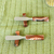 Cuchillas esparcidoras y soportes de ágata, (par) - Cuchillos esparcidores de ágata hechos a mano artesanalmente con reposapiés