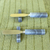 Agate spreader knives and rests, 'Hypnotic Gray Deli' (pair) - Agate spreader knives and rests (Pair) (image 2) thumbail