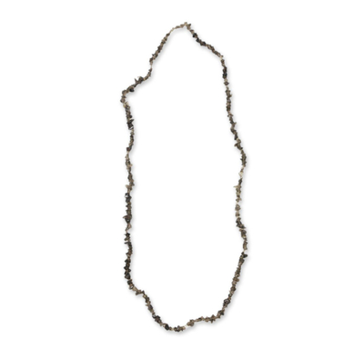 Lange Perlenkette aus Rauchquarzperlen - Handgefertigte lange Halskette aus Rauchquarzperlen