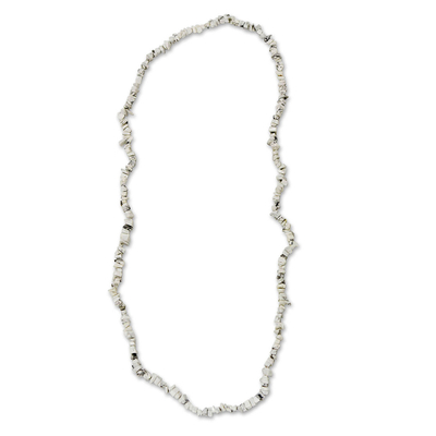 Hand Made Long Beaded Howlite Necklace