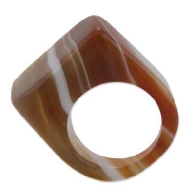 Modern Agate Cocktail Ring
