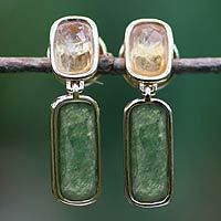 Gold plated citrine dangle earrings,