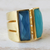 Gold plated agate wrap ring, 'Love Attraction' - Women's Modern Gold Plated Wrap Agate Ring thumbail