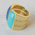 Gold plated agate wrap ring, 'Love Attraction' - Women's Modern Gold Plated Wrap Agate Ring (image 2b) thumbail