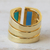 Gold plated agate wrap ring, 'Love Attraction' - Women's Modern Gold Plated Wrap Agate Ring (image 2c) thumbail